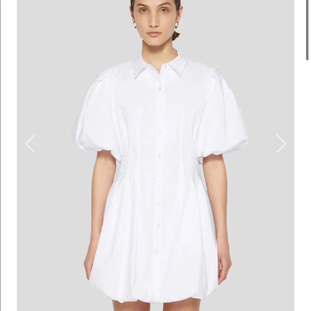 Jonathan Simkhai Cleo Pleated Poplin Balloon Pintuck Mini Dress Size 0